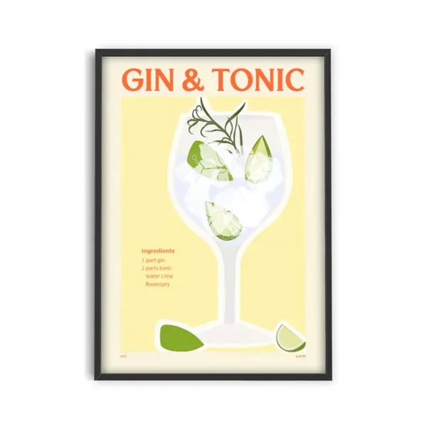 Affiche Cocktail - Elin Pk - Gin & Tonic-PSTR Studio