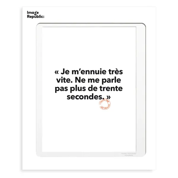 Affiche Loic Prigent Je M'Ennuie - 30 X 40 Cm-Image Republic Online