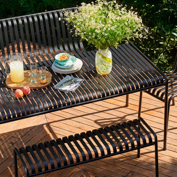 Banc Palissade En Acier Poudre - Anthracite-Hay