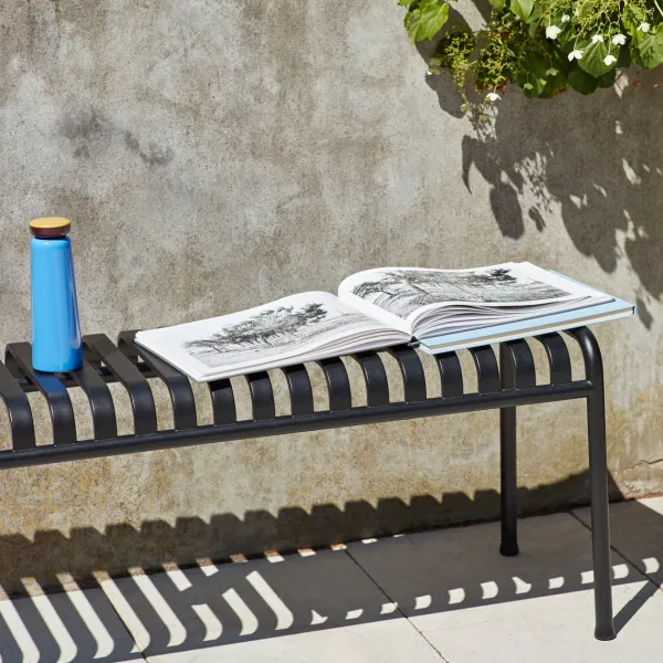 Banc Palissade En Acier Poudre - Anthracite-Hay