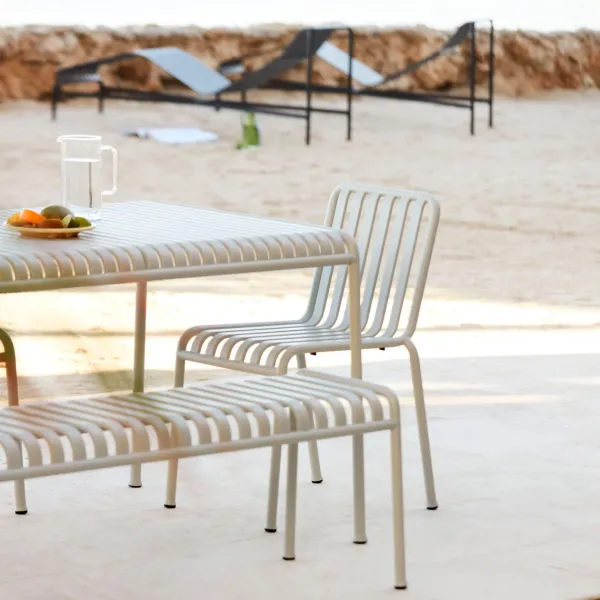 Banc Palissade En Acier Poudre - Gris Ciel-Hay Online