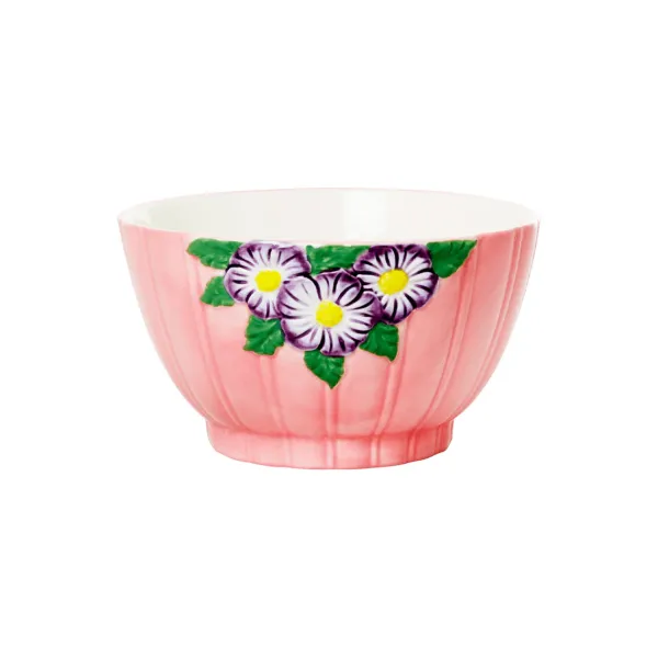 Bol Avec Fleurs En Relief En Ceramique - Rose-Rice New