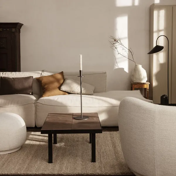 Bougeoir Hoy Casted - H 55 Cm - Noir-Ferm Living Online