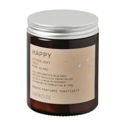 Bougie Parfumee Happy 140 G - Citron Vert, Coco & Musc-Fariboles Best