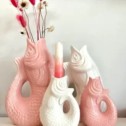 Carafe / Vase Monsieur Carafon Poisson - Rose-Sélectionné par Fleux Sale