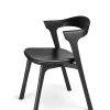 Chaise Bok Chene Noir - Cuir Noir-Ethnicraft Clearance