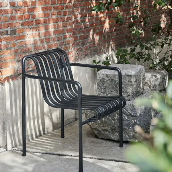 Fauteuil Dining Palissade En Acier Poudre - Anthracite-Hay Best