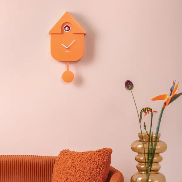 Horloge Modern Cuckoo - Orange-Sélectionné par Fleux New