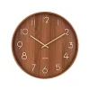 Horloge Murale Pure En Bois De Tilleul - O 40 Cm - Dark-Sélectionné par Fleux Online