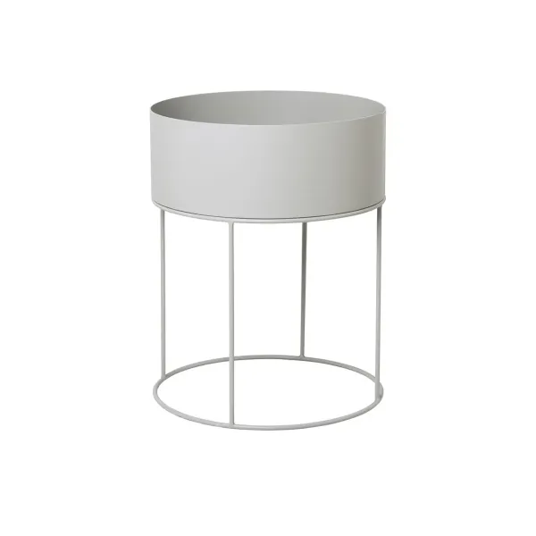 Jardiniere Ronde Plant Box - Gris Clair-Ferm Living Outlet