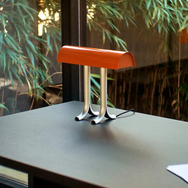 Lampe De Table Anagram - O 14 X H 32,5 Cm - Orange-Hay New