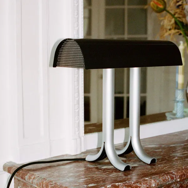 Lampe De Table Anagram - O 14 X H 32,5 Cm - Fer Noir-Hay