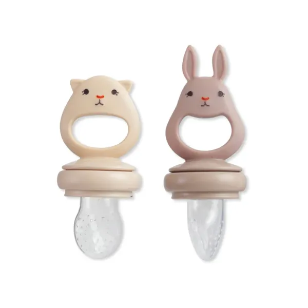 Lot De 2 Grignoteuses En Silicone - Bark / Shell-Konges Slojd Best