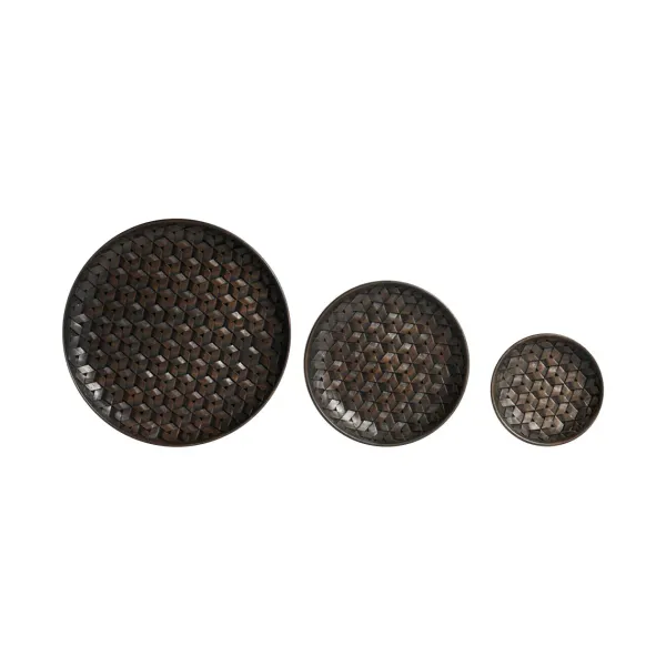 Lot De 3 Plats Tampa En Acajou O 30 Cm - Brun Fonce-Ethnicraft