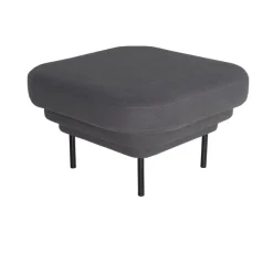 Ottoman Cornice Tissu - Gris & Metal Noir-ENOstudio