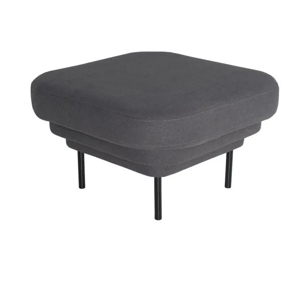 Ottoman Cornice Tissu - Gris & Metal Noir-ENOstudio