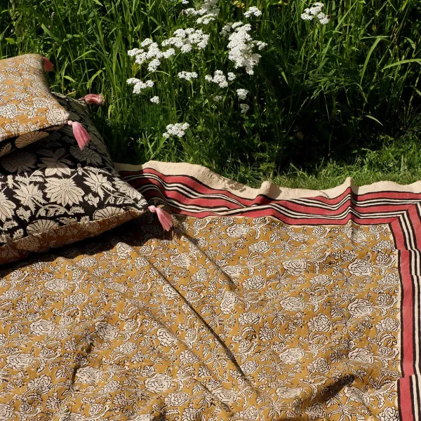 Plaid Botanical En Coton - L 220 X L 140 Cm-Doing Goods Hot