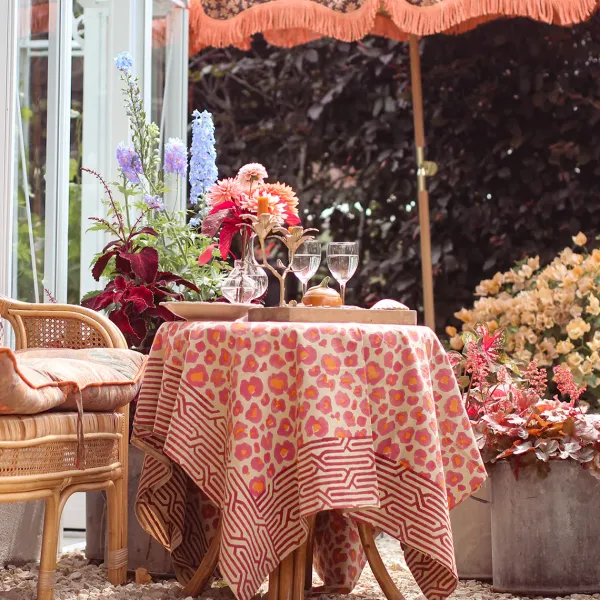 Plaid Leopard En Coton - Rose-Doing Goods
