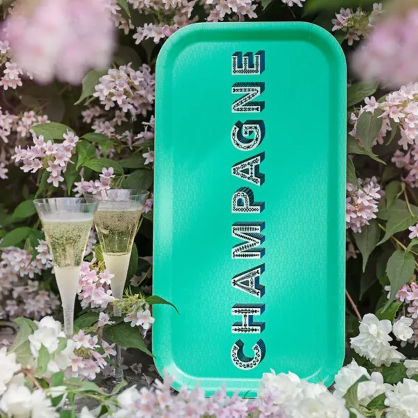 Plateau Champagne - 43 X 22 Cm - Seafoam-Sélectionné par Fleux Discount