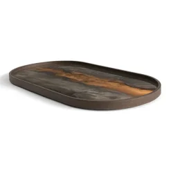 Plateau En Verre - Bronze Organic - Oblong - 71 X 36 Cm-Ethnicraft Clearance