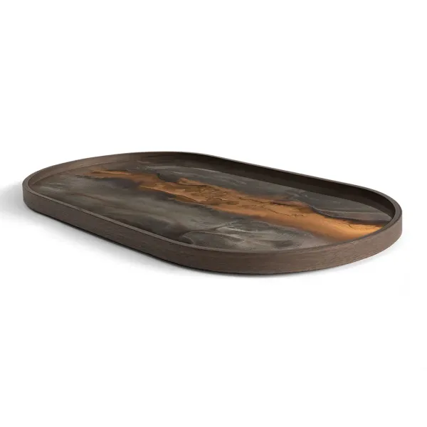 Plateau En Verre - Bronze Organic - Oblong - 71 X 36 Cm-Ethnicraft Clearance