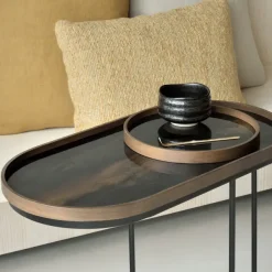 Plateau En Verre - Bronze Organic - Oblong - 71 X 36 Cm-Ethnicraft Clearance