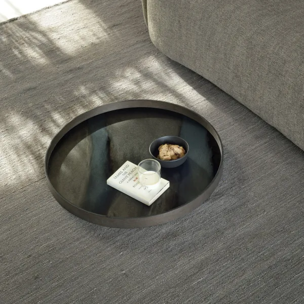 Plateau En Verre Graphite Organic - O 61 Cm-Ethnicraft Best