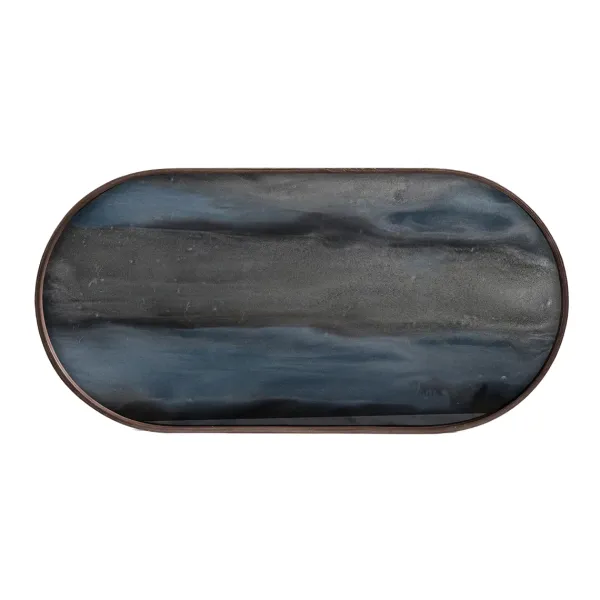 Plateau En Verre Graphite - Organic Glass Oblong - L 71 Cm-Ethnicraft Clearance