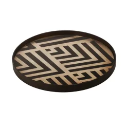 Plateau Graphite En Bois - Chevron - O 48 Cm-Ethnicraft Outlet