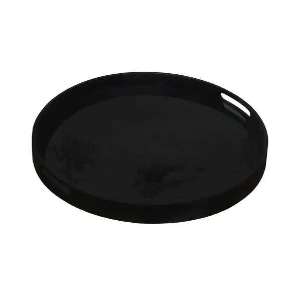 Plateau Miroir Fortement Vieilli Charbon - O 48 Cm-Ethnicraft Clearance