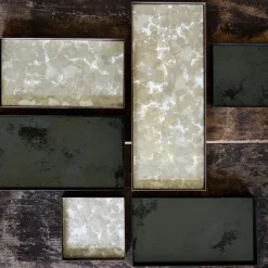 Plateau Miroir Vieilli Carre - Charbon - 37 X 37 Cm-Ethnicraft Hot