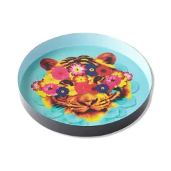 Plateau Rond Mask Tiger En Fer - O 33 Cm-Gangzai Online