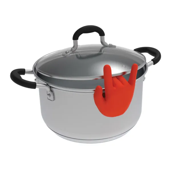 Repose-Cuillere & Porte-Couvercle Casserole Rock Hand - Main Rouge-Sélectionné par Fleux Sale