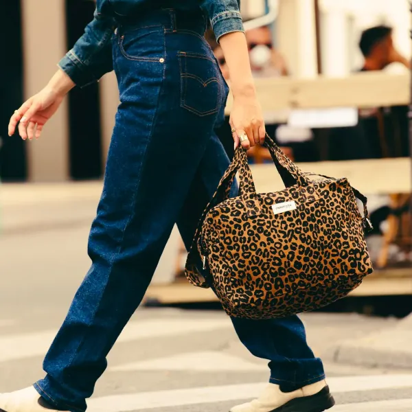 Sac Sauval City Bag En Coton Recycle - Leopard-Rive Droite Paris Best