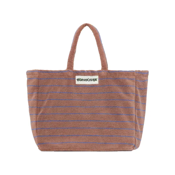 Sac Weekend A Rayures - Camel & Ultramarine Blue-Sélectionné par Fleux Hot