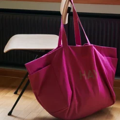Sac Weekend En Coton Recycle - Fuchsia-Hay Clearance