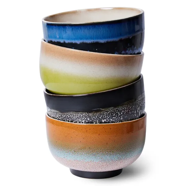 Set De 4 Bols Ceramique 70'S Groovy-HK Living Discount