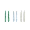 Set De 6 Bougies Twist - Vert/Bleu/Gris-Hay Clearance