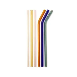 Set De 6 Pailles En Verre Colore + Brosse-Sélectionné par Fleux Outlet