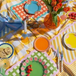 Set De Table Biscotti A Carreaux - 38 Cm X 48 Cm -Kaki & Rose-Fleux Clearance