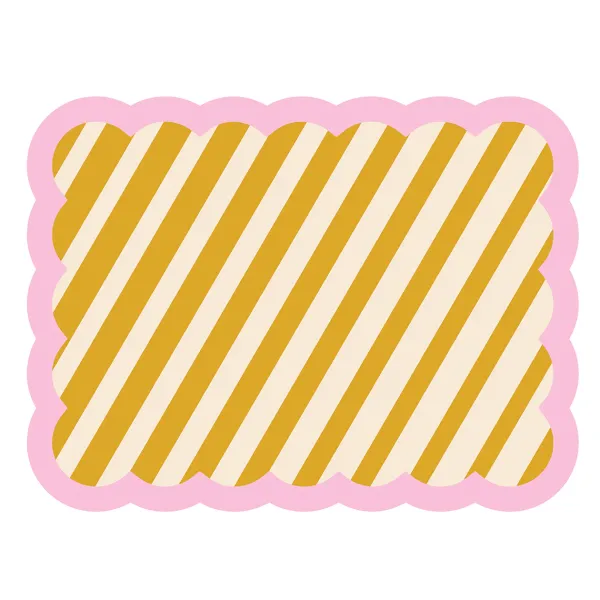 Set De Table Biscotti A Rayures - 38 Cm X 48 Cm - Ocre & Rose-Fleux Outlet