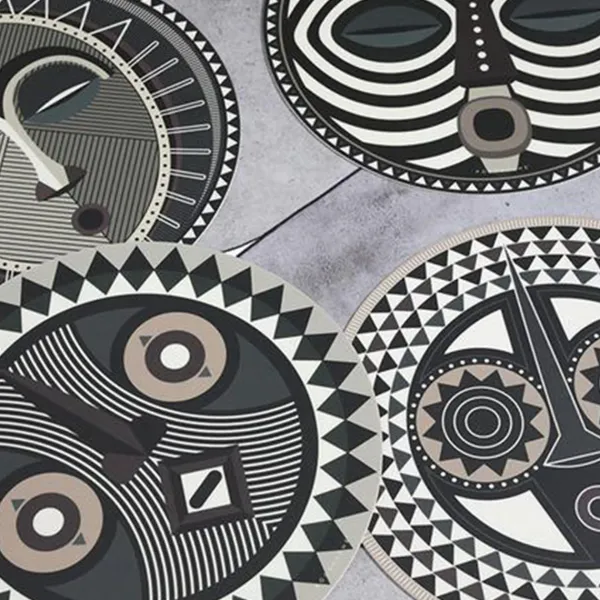 Set De Table Rond Masque Africain Korowai En Vinyle - O 38 Cm-Pôdevache Discount