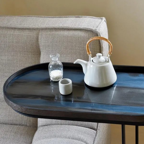 Table A Plateau Oblong En Metal Et Bois - L 69 Cm-Ethnicraft New