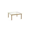 Table Basse Kofi Chene Massif & Verre Roseau Transparent - L 80 X L 80 X H 36 Cm-Hay Clearance
