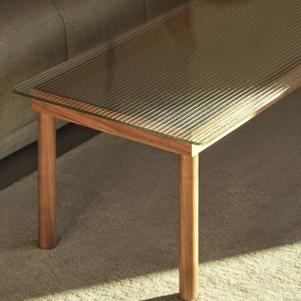 Table Basse Kofi Chene Massif & Verre Clair - L 80 X L 80 X H 36 Cm-Hay Online