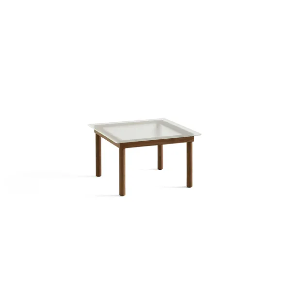 Table Basse Kofi Noyer Massif & Verre Roseau Transparent - L 60 X L 60 X H 36 Cm-Hay Clearance