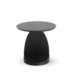 Table D'Appoint Oblic En Teck Noir Verni - O 52 Cm-Ethnicraft Outlet
