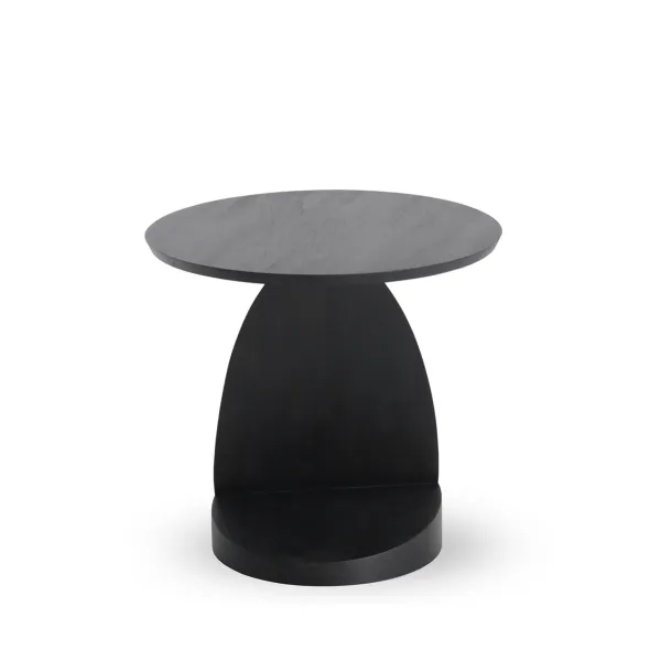 Table D'Appoint Oblic En Teck Noir Verni - O 52 Cm-Ethnicraft Outlet