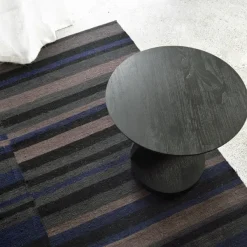 Table D'Appoint Oblic En Teck Noir Verni - O 52 Cm-Ethnicraft Outlet