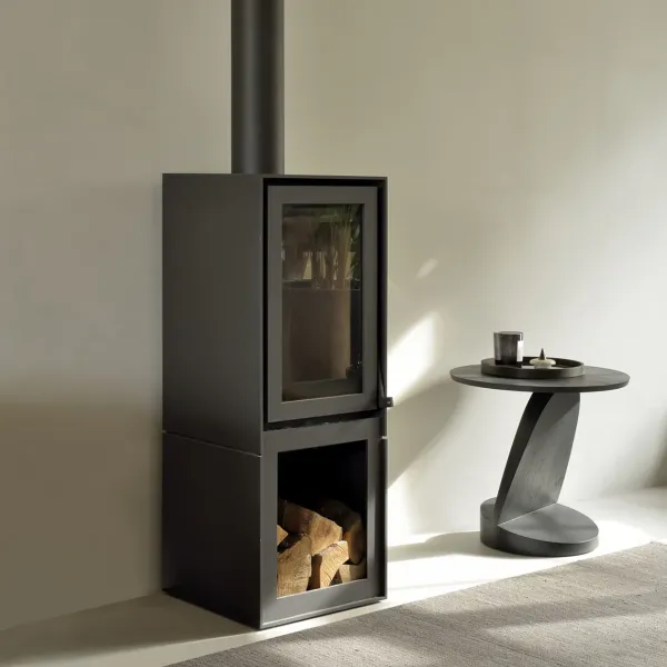 Table D'Appoint Oblic En Teck Noir Verni - O 52 Cm-Ethnicraft Outlet
